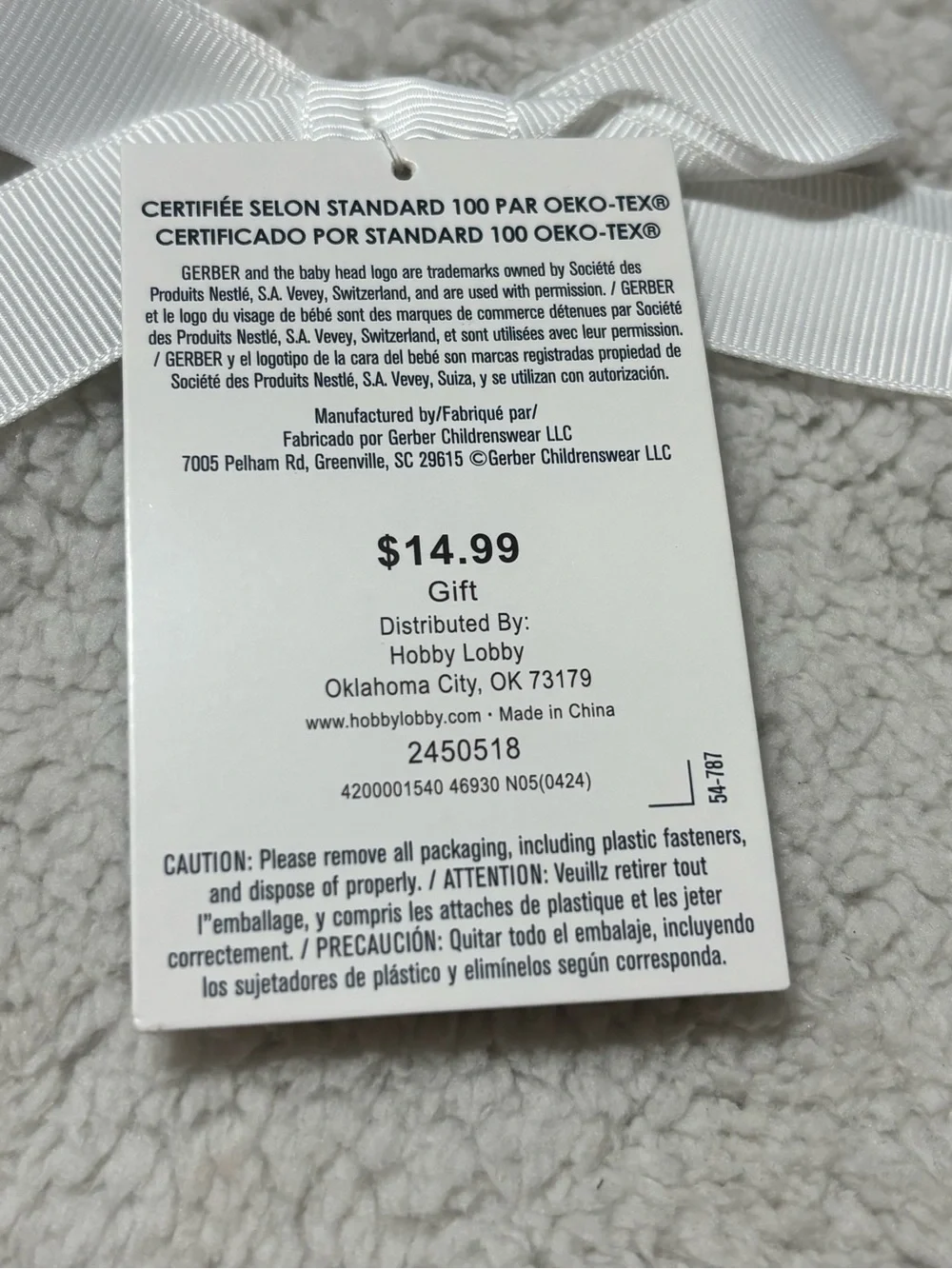 Gerber Baby Gray Sherpa Soft Blanket Gift